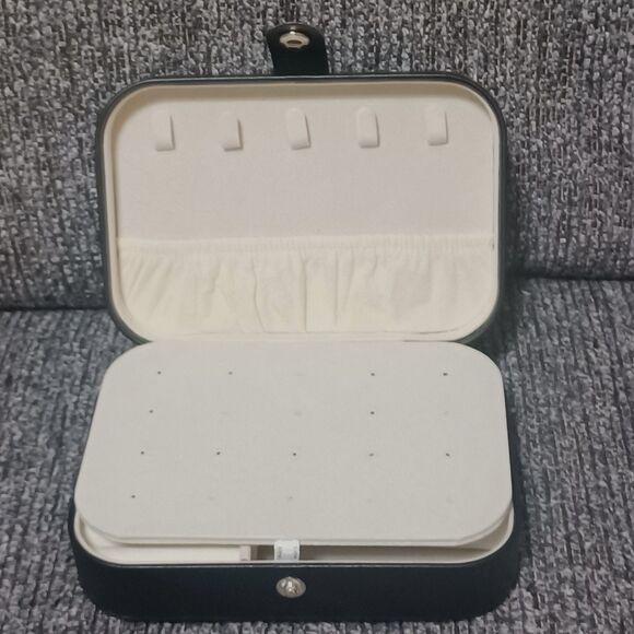 Black Faux Leather Travel Jewelry Box - Picture 3 of 5